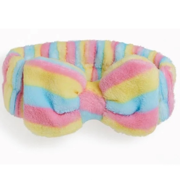 Glow on the 5th Accessories - 🛍️ Glow On 5th Skincare Beauty Spa Raindow Striped Plush Bow Headband